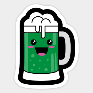 Kawaii Cute Green Beer Sticker